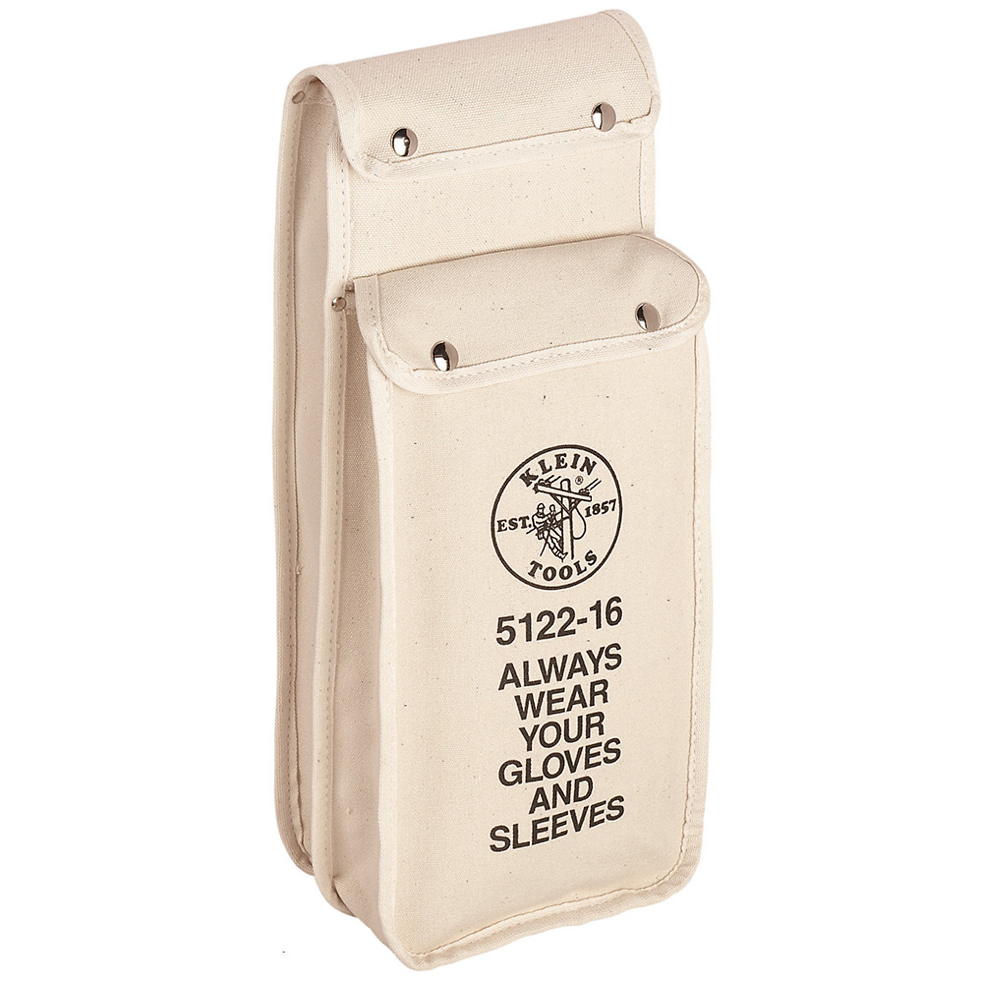 Klein Tools, 16in. Combination Glove and Sleeve Bag, Color Tan, Pockets (qty.) 2 Material Canvas, Model# 5122-16